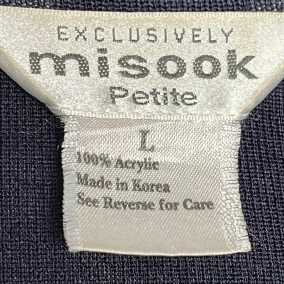 Exclusively Misook Knit Blazer Navy/Cream - LP - Picture 7 of 7